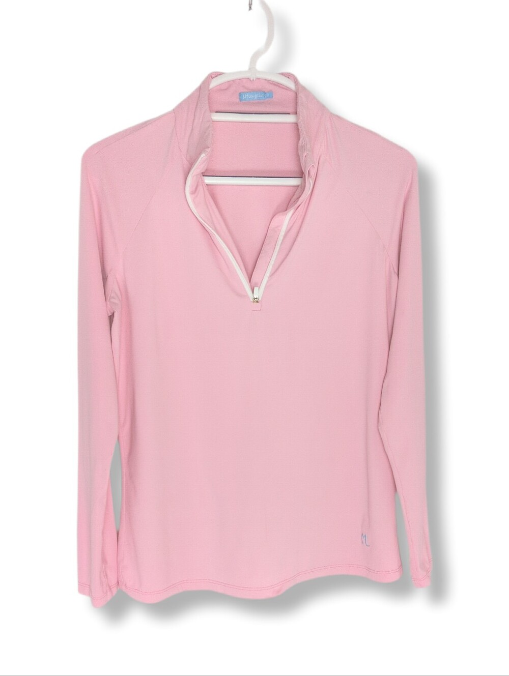 J. McLaughlin Ace 1/4 Zip Pullover Medium Pink Ultra Lightweight Catalina Cloth